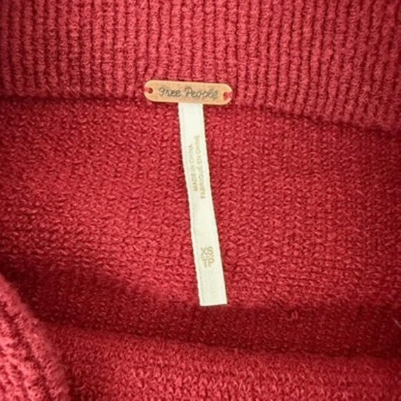 Free People Slouchy Ottoman Tunic Sweater Burgundy XS Cozy Fall - Picture 3 of 6